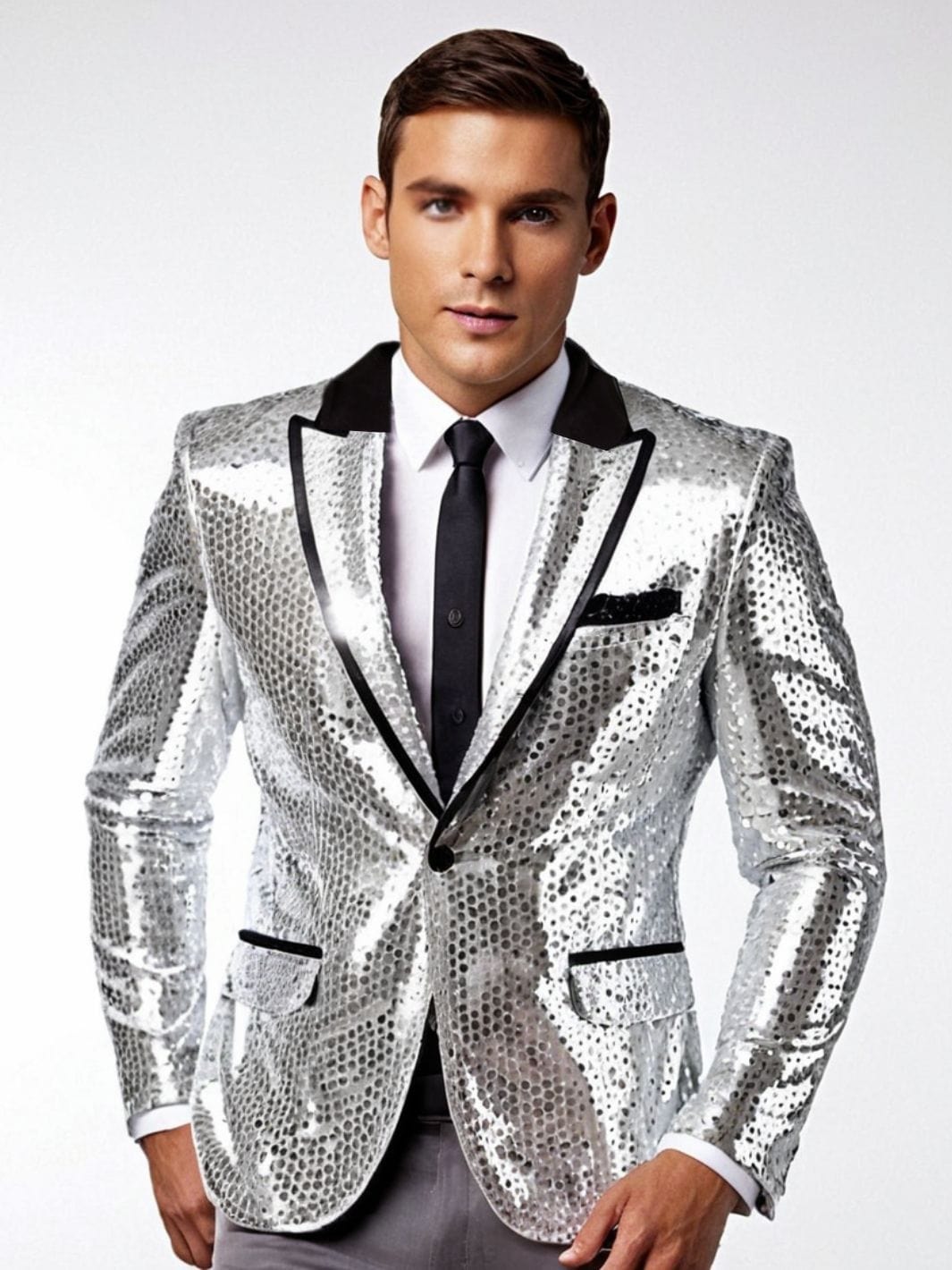 Blazer paillette argenté