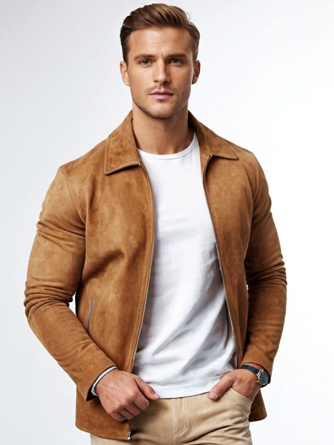 Veste effet daim homme – Élégance moderne