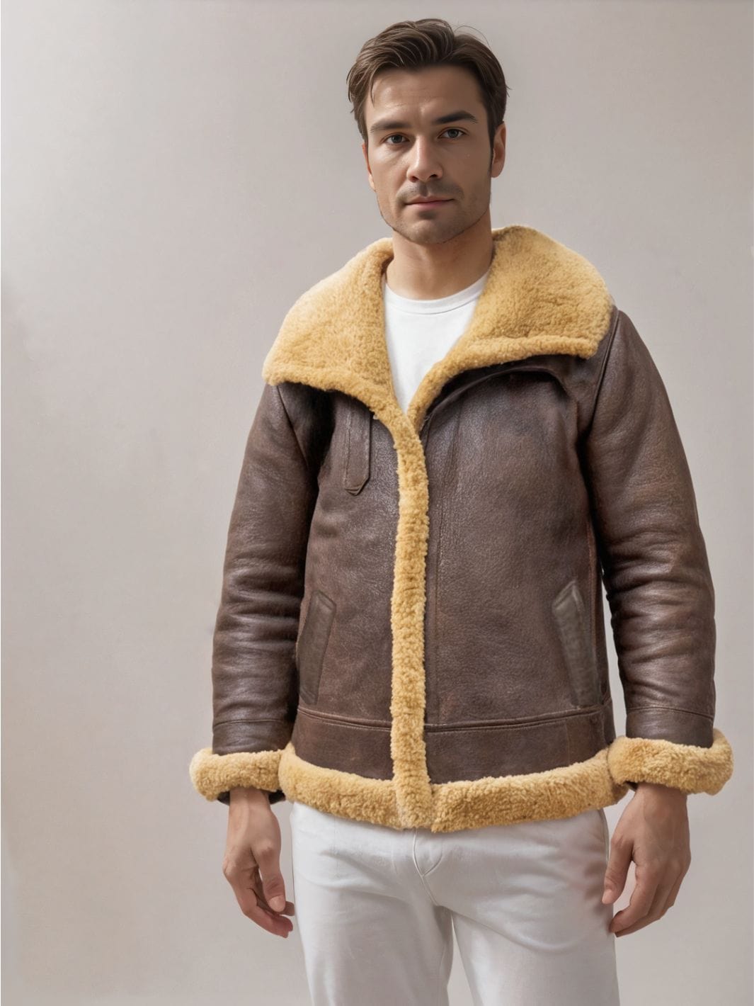 Veste en Cuir Hiver Homme