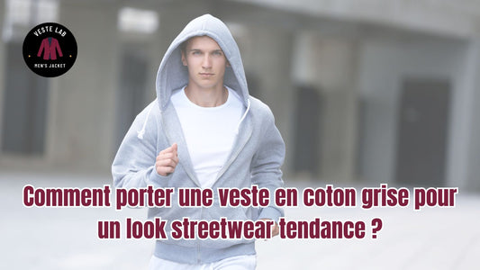 homme courant avec une veste en coton grise homme