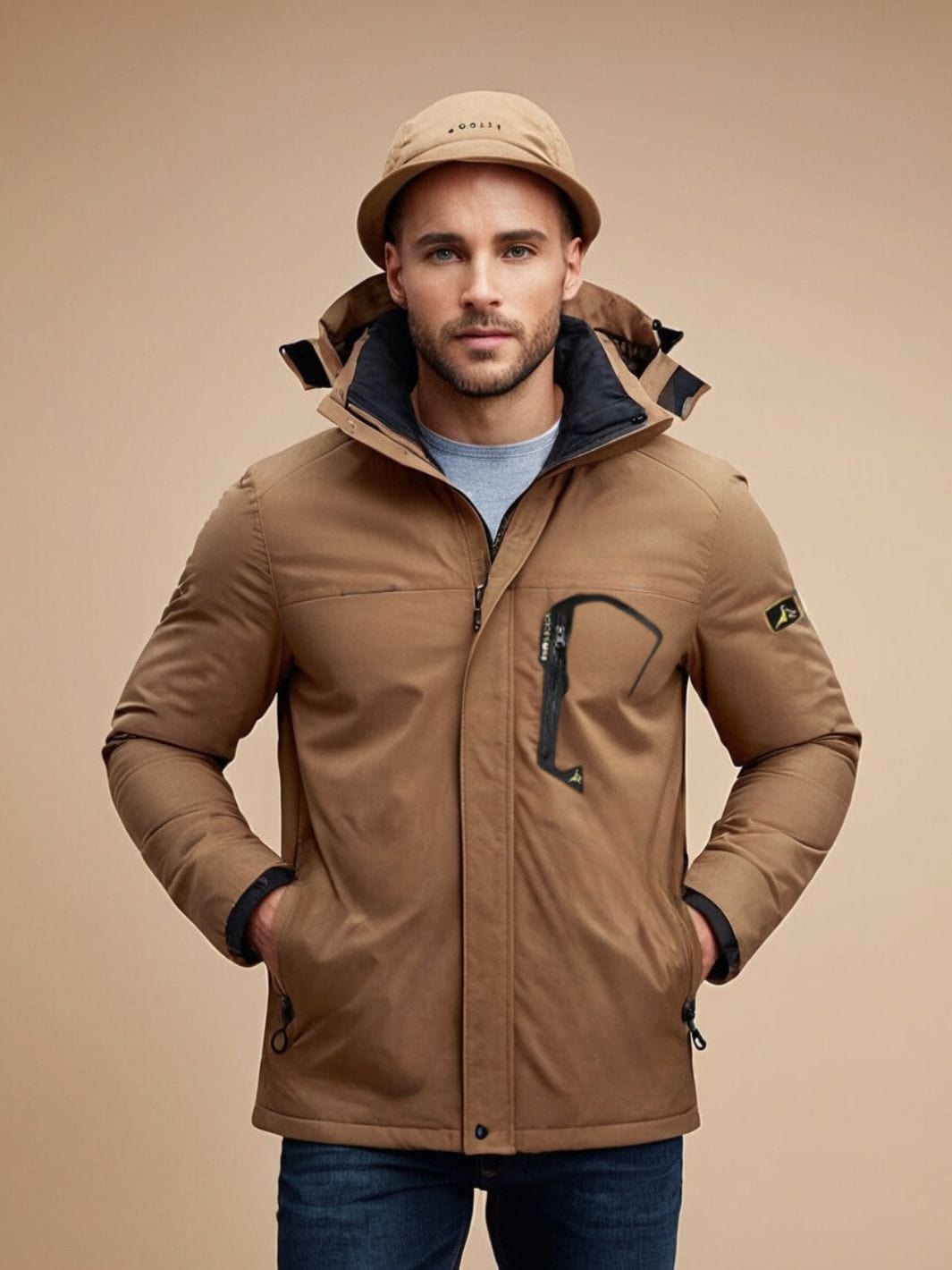 Veste Hiver Marron Homme