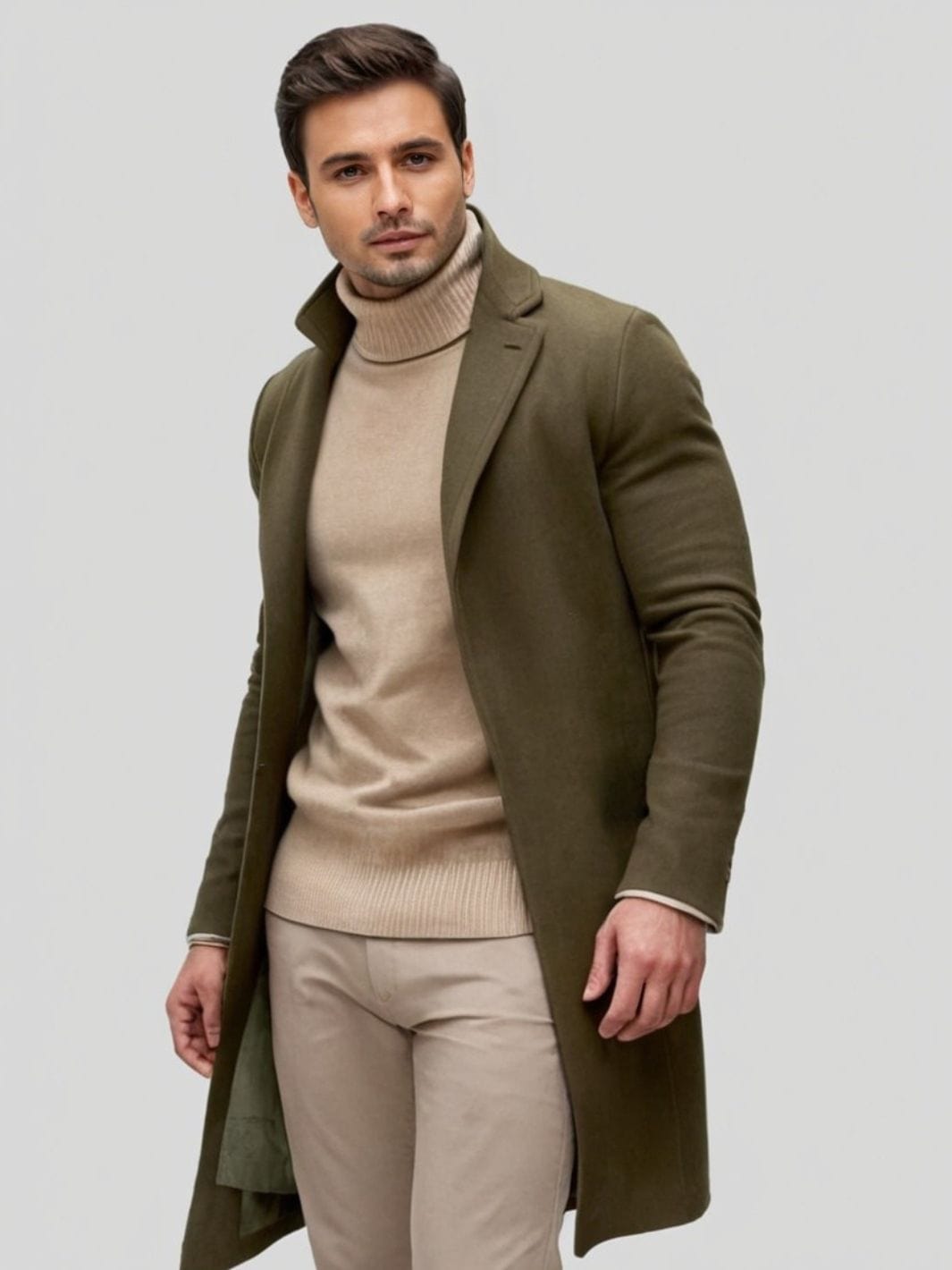 Veste mi saison habillée homme vue de face avec col à revers