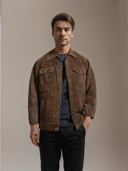 Veste en Velours Marron Homme