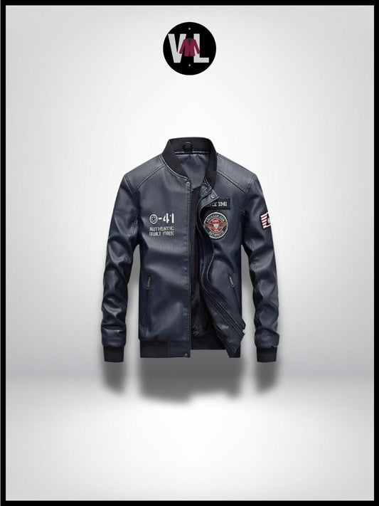 Veste Aviateur Bleu Homme