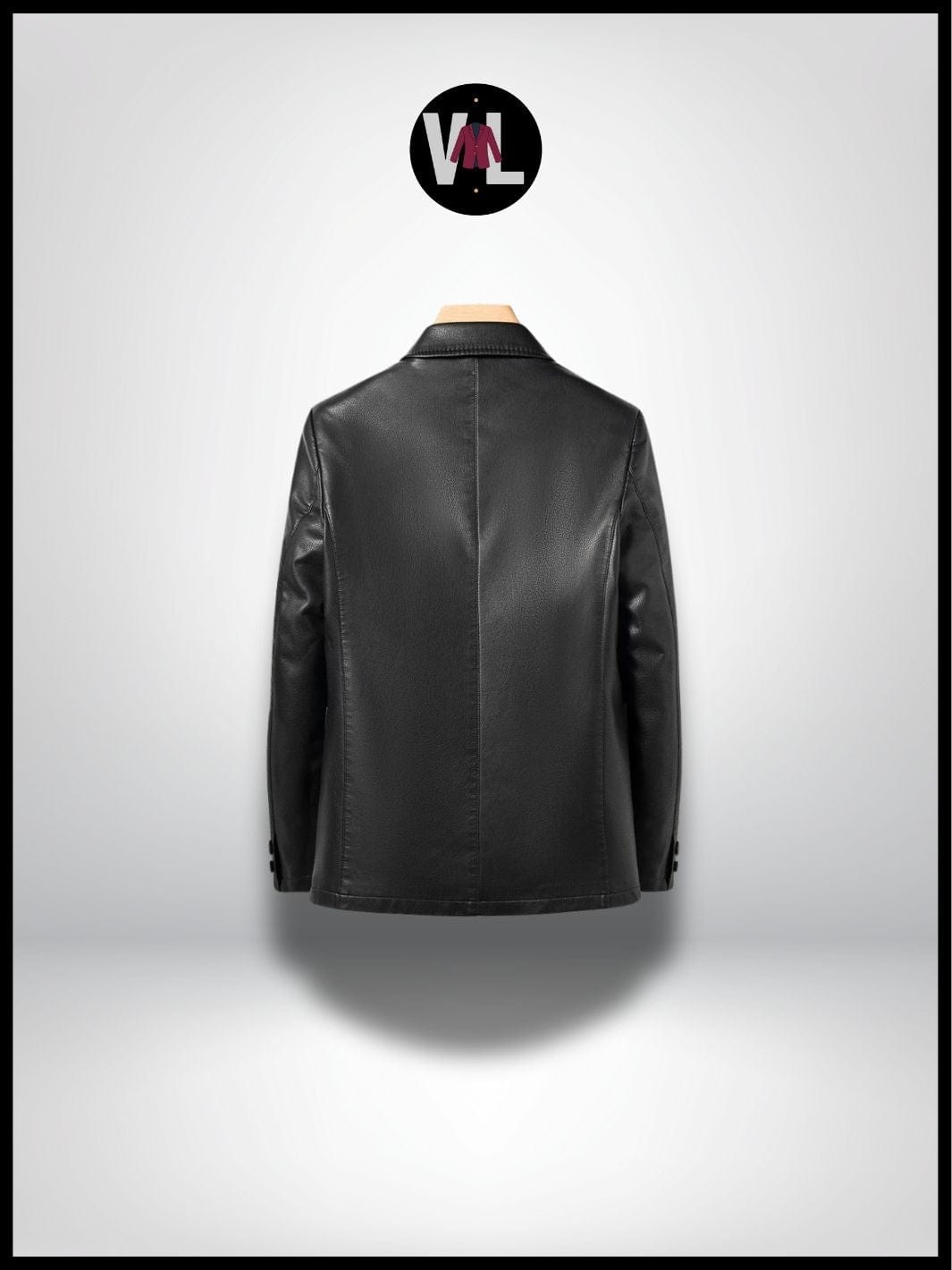 Veste en Cuir Noir Homme