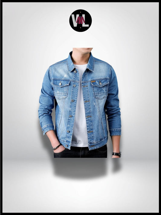 Veste en Jean Bleu Clair Homme