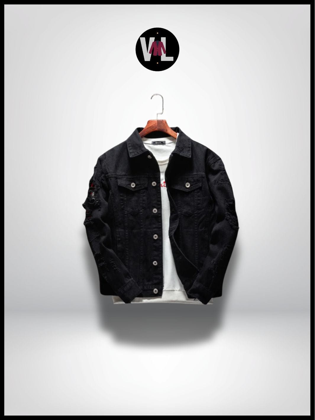 Veste en Jean Noir Homme