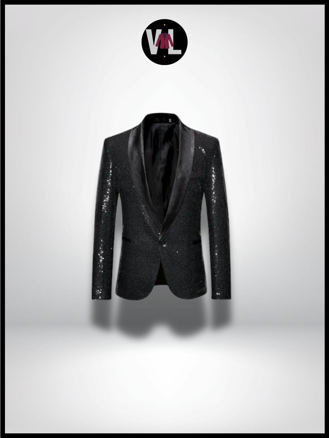 Veste Noire Brillante Homme