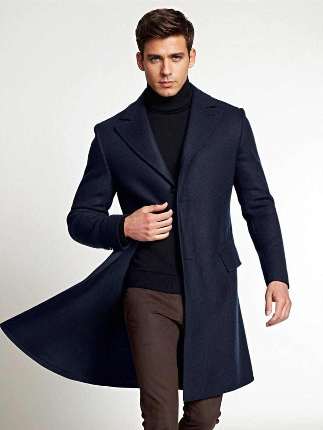 veste 3/4 coupe ajustée bleu marine homme face avant