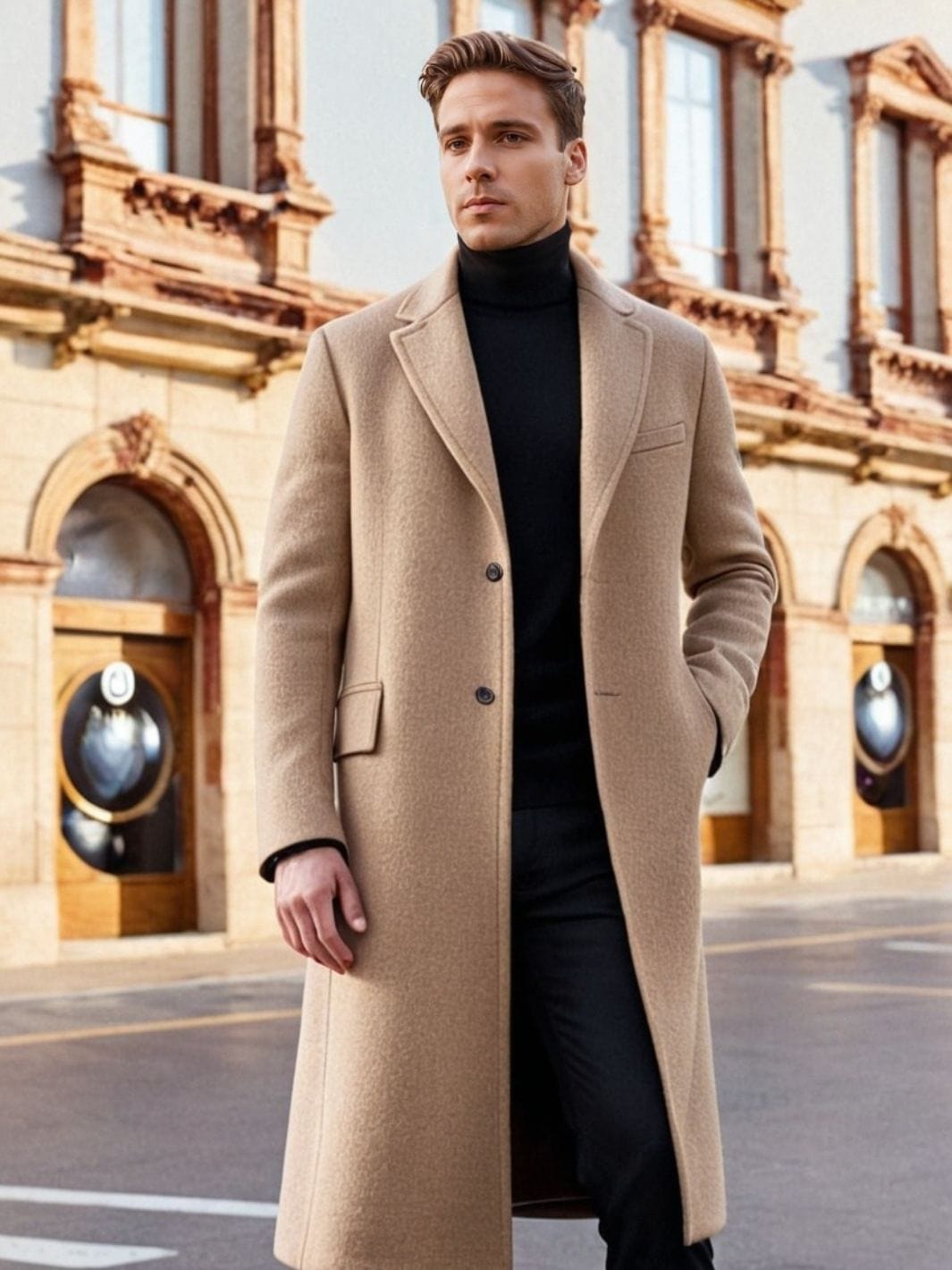 veste beige mariage homme portée avec pantalon élégant