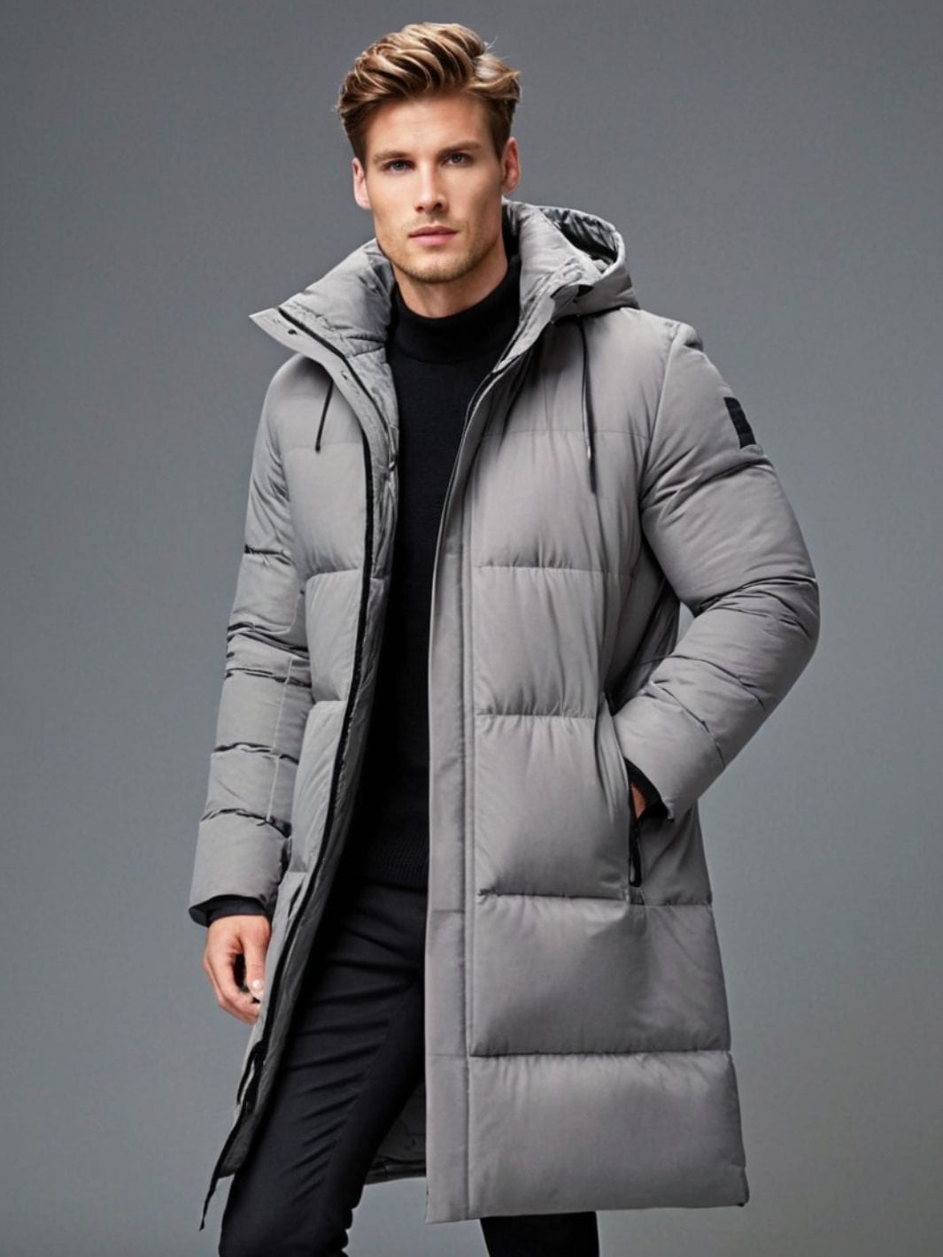 veste matelassée grise homme chaude élégante en polyester recyclé